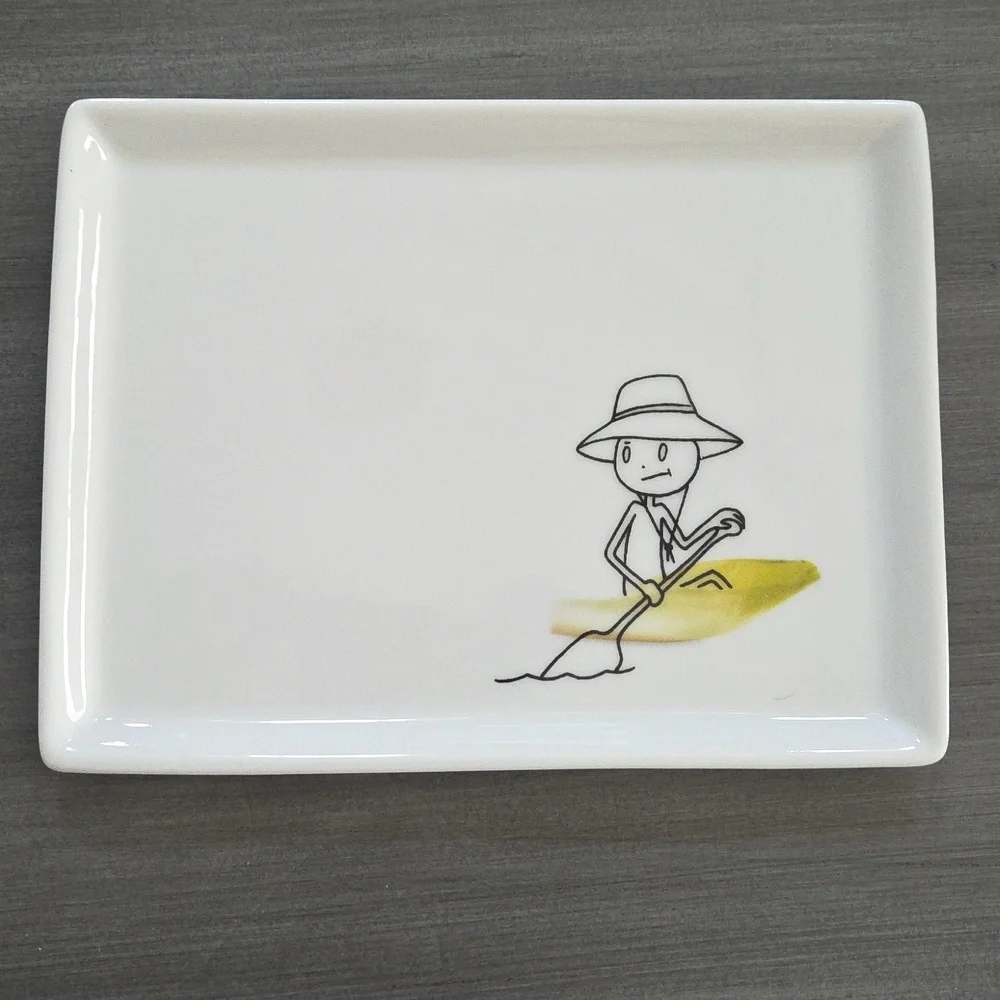 CRATE & BARREL CB2 OLIVER RECTANGLE APPETIZER PLATE ENDIVE BOAT 2016 RETIRED